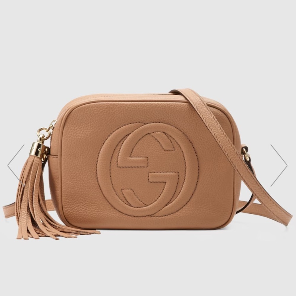 💯Authentic Gucci Soho Disco bag, beige leather